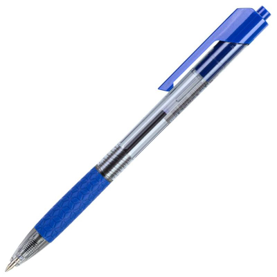 Ручка шариковая автоматическая Deli 0.7мм 'Arrow' с резиновой манжетой синяя