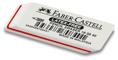 Ластик каучуковый для карандаша Faber-Castell 7008  50х19х8мм белый
