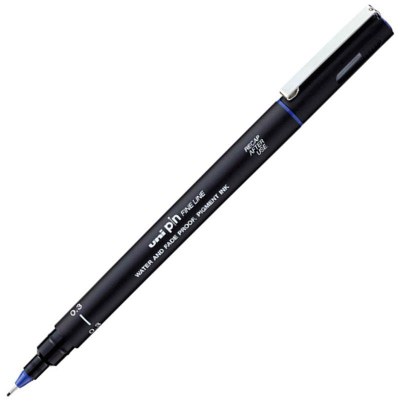 Ручка капиллярная художественная Uni Pin Fine Line d-0.30мм синяя