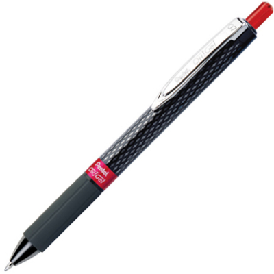Ручка гелевая автоматическая Pentel 0.7мм Oh!Gel с резиновой манжетой красная