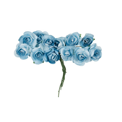 Цветы бумажные Mr.Painter Розы d-2.3см 12шт 'Голубая бездна'