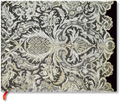 Гостевая книга A5+  72л без линовки Paperblanks Lace Allure Ivory Veil Guest Book горизонтальная
