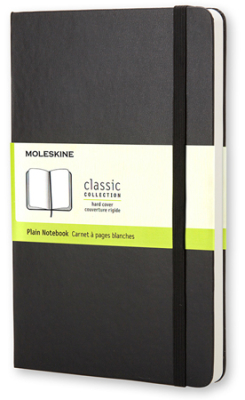 Записная книжка A6  96л без линовки Moleskine® Classic Pocket твердая обложка на резиновой застежке черная