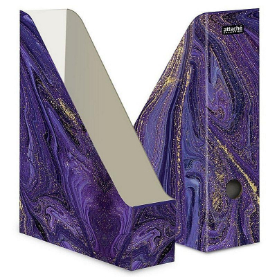 Накопитель вертикальный картонный  75мм Attache Selection 'Fluid' Фиолетовый сборный