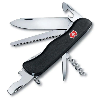 Нож 111мм Services Pocket Tool 12 функций Forester блокировка лезвия черный