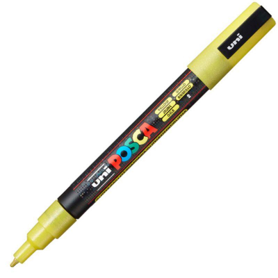 Маркер декоративный Uni Posca 0.9-1.3мм  с блестками желтый (L2)