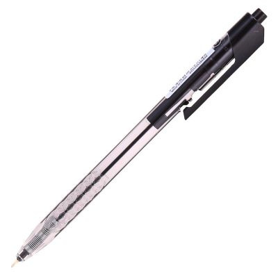 Ручка шариковая автоматическая Deli 0.7мм 'Arrow' игольчатый стержень черная
