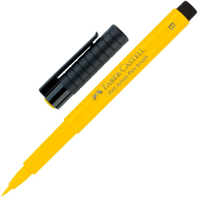 Ручка-кисточка капиллярная художественная Faber-Castell Pitt желтый кадмий (107)