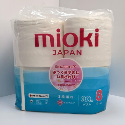 Бумага туалетная Mioki/Marabu  3 слоя  8рул х250 листов белая