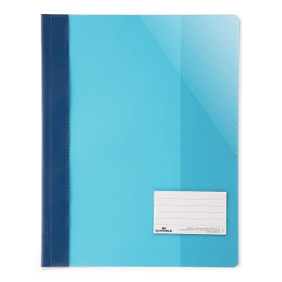 Скоросшиватель пластиковый A4 с карманом для визитки Durable Clear view folder A4+ голубой