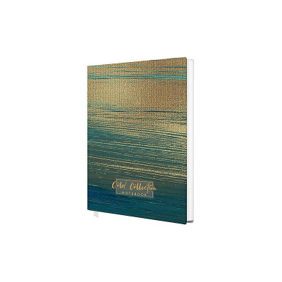 Записная книжка A6  96л клетка Полином твердая матовая обложка Soft Touch 'Gold Collection' голубая