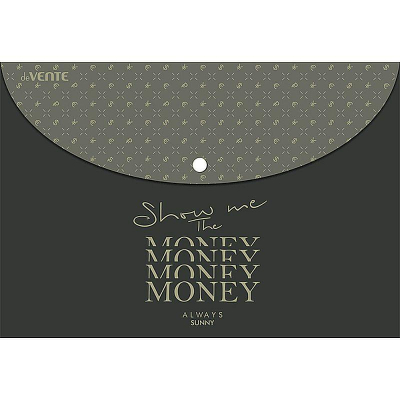 Папка-конверт на кнопке A4 deVENTE пластиковая 150мк с фотопечатью 'Show me the money'