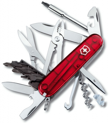Нож  91мм Cyber Tool  34 функции прозрачный красный