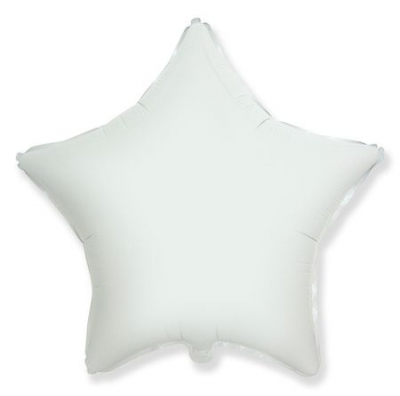 Шар воздушный фольгированный Звезда белый Flex Metal 48см в упаковке