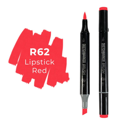 Маркер художественный спиртовой Sketchmarker Brush красная помада двусторонний
