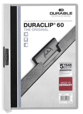 Папка с клипом A4 60л Duraclip Original 60 серая