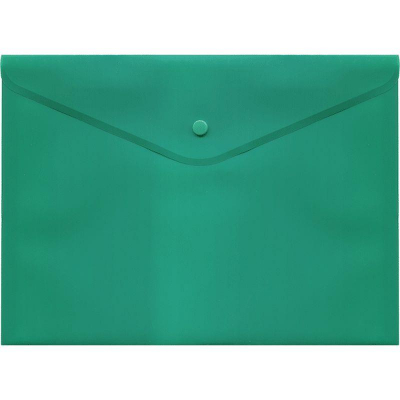 Папка-конверт на кнопке A3 deVENTE пластиковая 180мкм полупрозрачная зеленая
