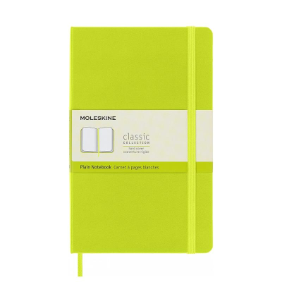 Записная книжка A5 120л без линовки Moleskine® Classic Large твердая обложка на резиновой застежке лайм