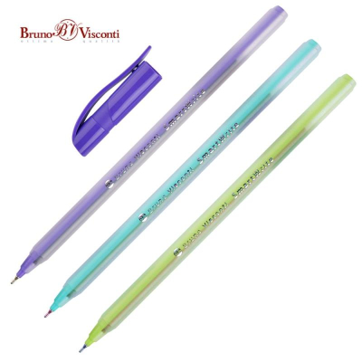 Ручка шариковая BrunoVisconti® 0.5мм 'SmartWrite' 'Special' одноразовая синяя цвет корпуса  ассорти