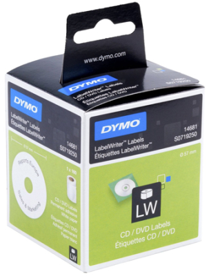 Картридж ленточный Dymo® LabelWriter этикетка CD/DVD  57мм 160шт белая 14681
