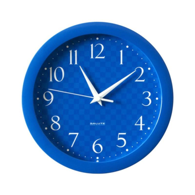Часы настенные Салют Классика d-28см синий циферблат белые стрелки синий обод