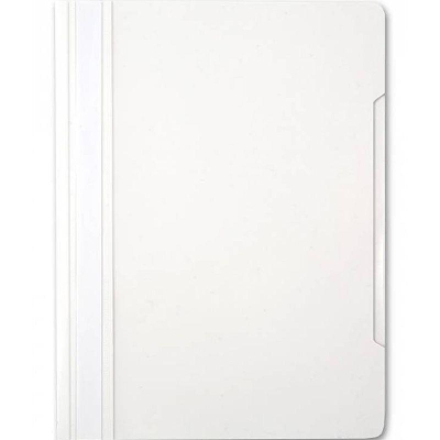 Скоросшиватель пластиковый A4 с прозрачной обложкой Бюрократ 160/120мкм глянцевый белый