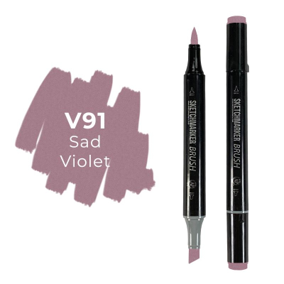 Маркер художественный спиртовой Sketchmarker Brush фиолетовый тусклый двусторонний