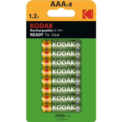 Аккумулятор Kodak 1.2V AAA/HR03  1100mAh NiMH  8шт предзаряженный в блистере