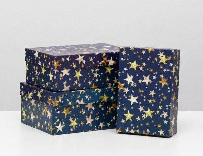 Коробка подарочная новогодняя прямоугольная 19х12х 6см 'Звездопад'