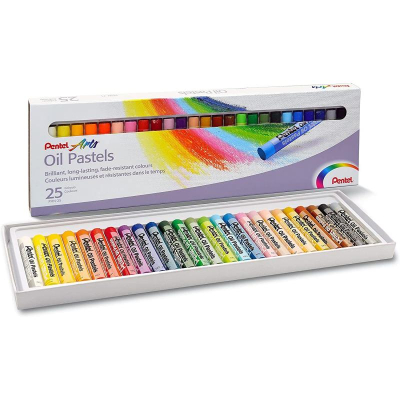 Пастель масляная Pentel Arts Oil Pastels 25цв d-8мм 60мм в картонной коробке