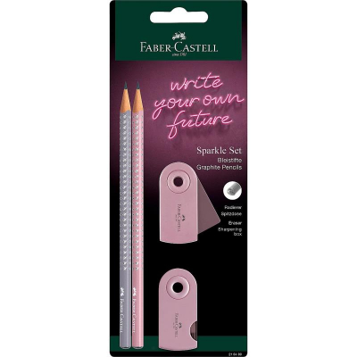 Набор Faber-Castell Sparkle 2 карандаша +ластик +точилка 'Дымчато-розовый' в блистере