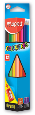 Карандаши  12цв Maped Color'Peps трехгранные в треугольной картонной коробке