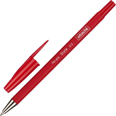 Ручка шариковая Attache 0.7мм 'Style flex grip' красная