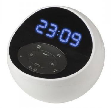 Часы-светильник BVItech LED синие  2 будильника радио FM функция рассвет-закат 220V белые