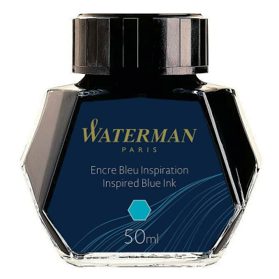 Чернила для перьевой ручки Waterman 50мл водоустойчивые голубые