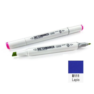 Маркер художественный спиртовой Sketchmarker лазурит двусторонний