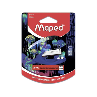 Степлер №24-26/6  12л Maped 'Deepsea Paradise' Mini  +400 скоб в блистере