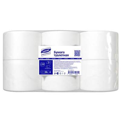 Бумага туалетная для диспенсера Luscan Professional 1 слой 12рул х200м с тиснением белая