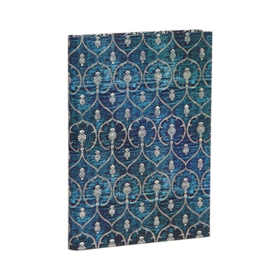 Записная книжка A5-  72л линейка Paperblanks Blue Velvet Midi на резиновой застежке