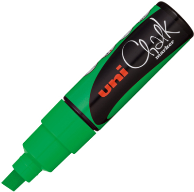 Маркер-жидкий мел Uni Chalk Marker  8.0мм  флуоресцентный зеленый