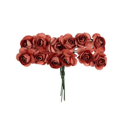 Цветы бумажные Mr.Painter Розы d-2.3см 12шт 'Уходящее лето'