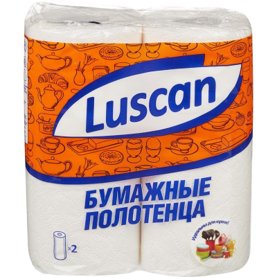 Полотенце бумажное Luscan 2 слоя  50л х25см х2 рул с тиснением
