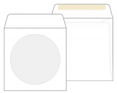 Конверт для CD 125х125мм бумажный с прозрачным окном декстрин Packpost  25шт