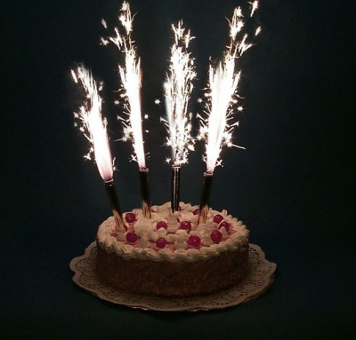 Свечи для торта Фонтан 4шт 14.5см 