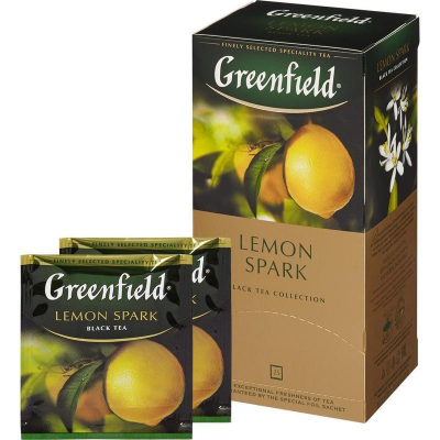 Чай Greenfield черный 'Lemon Spark' цейлонский с ароматом лимона  25пак х 2г