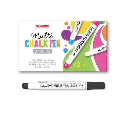 Маркер-карандаш меловой для доски и стекла Mungyo Chalk Pen круглый черный