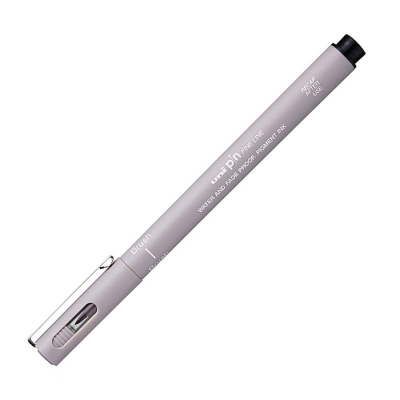 Ручка-кисточка капиллярная художественная Uni Pin Brush Fine Line серая светлая