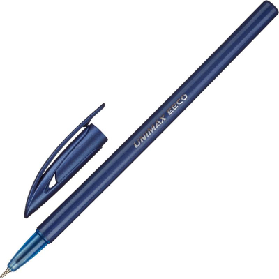 Ручка шариковая Unomax 0.7мм 'EECO' игольчатый стержень одноразовая синяя