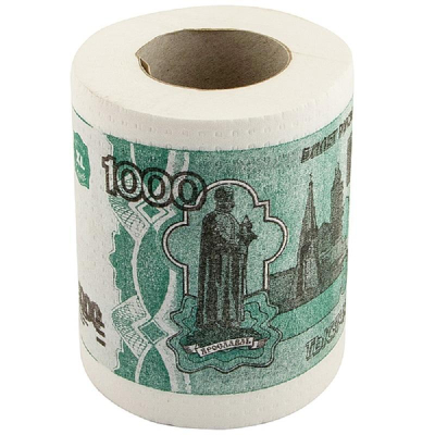 Сувенир 'Бумага туалетная 1000 руб Euro' мини d10см