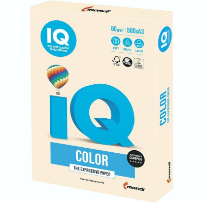 Бумага цветная A3 IQ Color  80г пастель кремовая 500л
